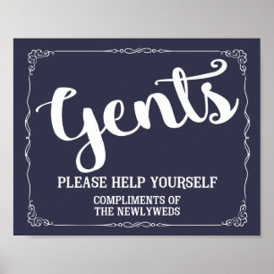 Gents restroom sign - toiletries basket sign