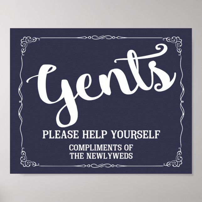 Gents restroom sign - toiletries basket sign (Front)