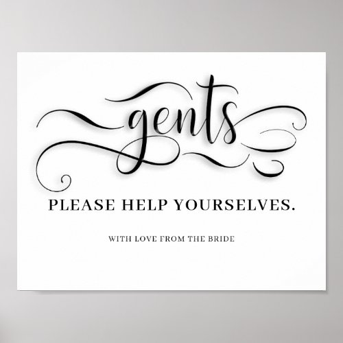 Gents Wedding Bathroom Sign
