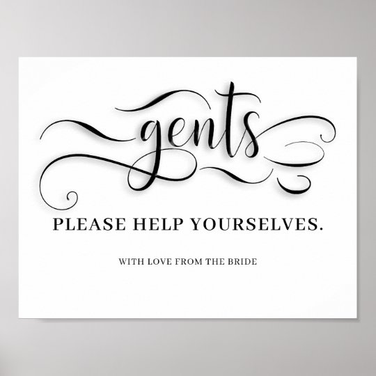 Gents Wedding Bathroom Sign | Zazzle.com