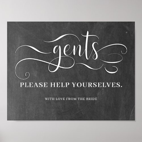 Gents Wedding Bathroom Sign