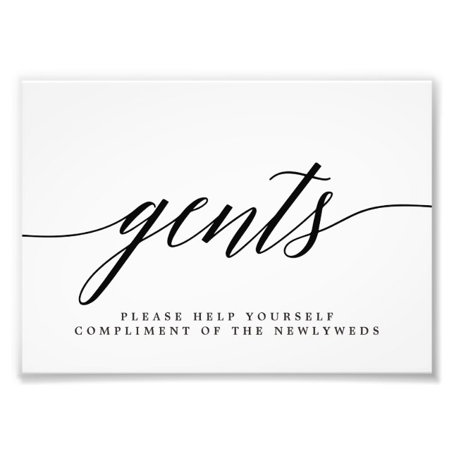 Gents Wedding Bathroom Sign EDITABLE COLOR MSC (Front)