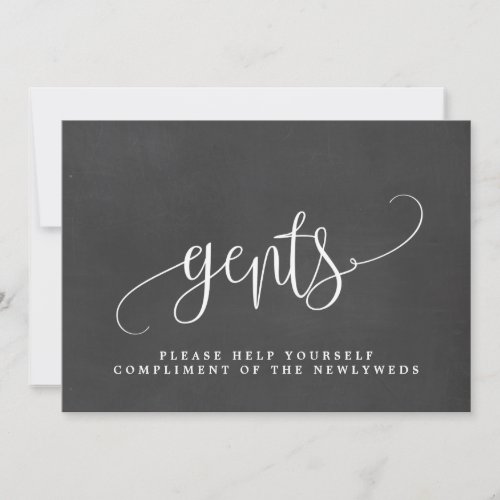 Gents Wedding Bathroom Sign _ Lovely Calligraphy Announcement