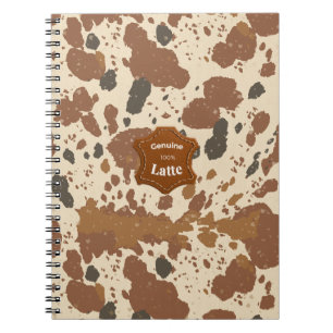Genuine 100% Latte Cowhide Coffee Aesthetic Notebook
