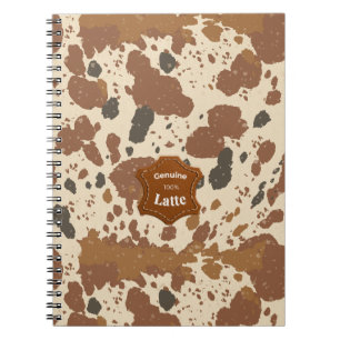 Genuine 100% Latte Cowhide Coffee Aesthetic Notebook