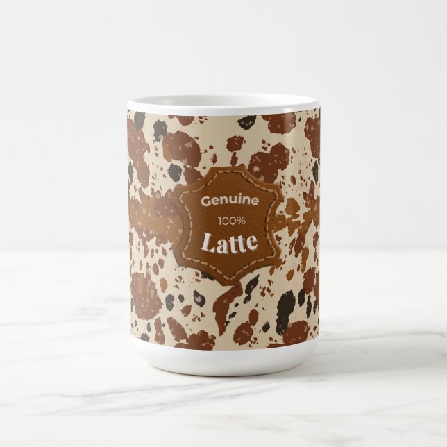 Genuine 100% Latte Cowhide Pattern Mug | Neutral  (Center)