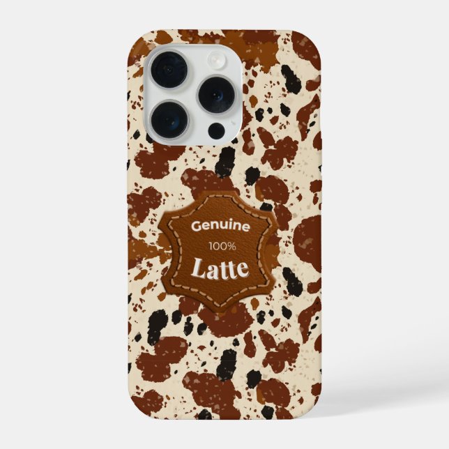 Genuine 100% Latte Cowhide Pattern | Neutral  iPhone Case (Back)