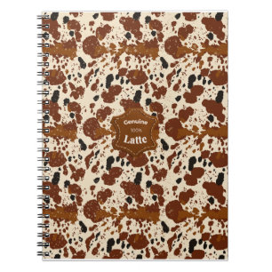Genuine 100% Latte Cowhide Pattern Neutral Notebook