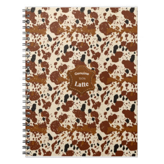 Genuine 100% Latte Cowhide Pattern | Neutral Notebook