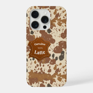 Genuine 100% Latte Mug   Cowhide Coffee Aesthetic iPhone 15 Pro Case