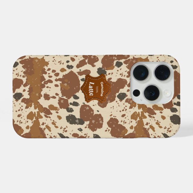 Genuine 100% Latte Mug | Cowhide Coffee Aesthetic iPhone Case (Back Horizontal)