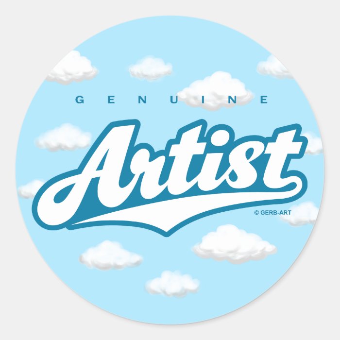 Genuine Artist   sticker (white/sky)