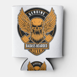 Genuine badass beareded biker can cooler