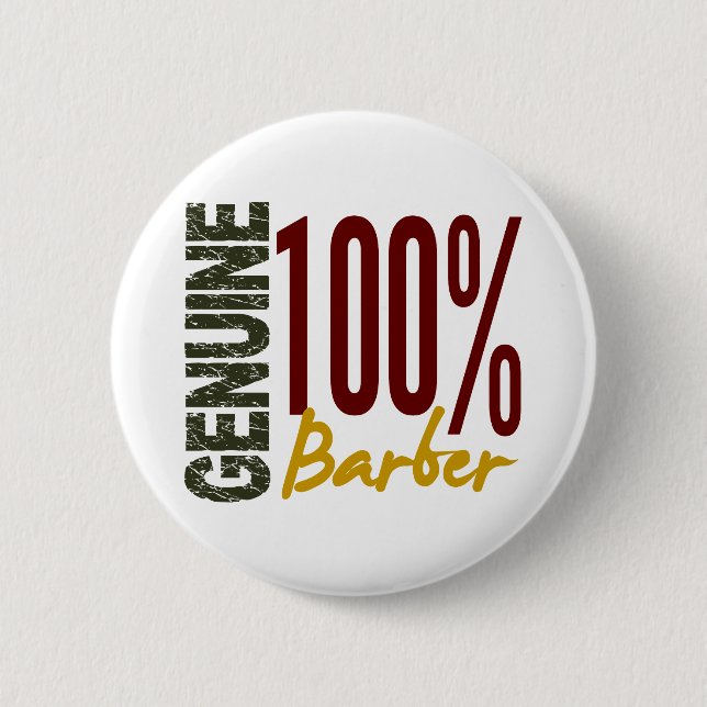 Genuine Barber Pinback Button (Front)