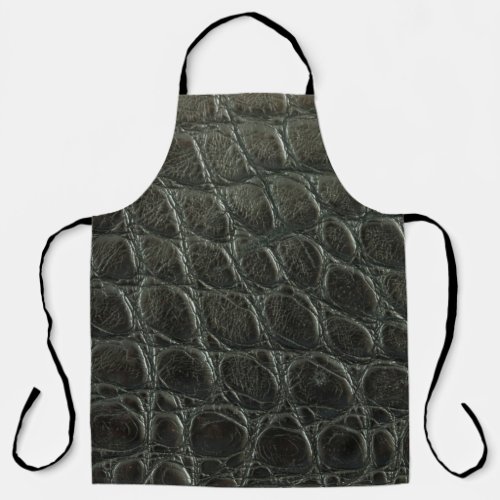 Genuine black alligator leather texture close up  apron