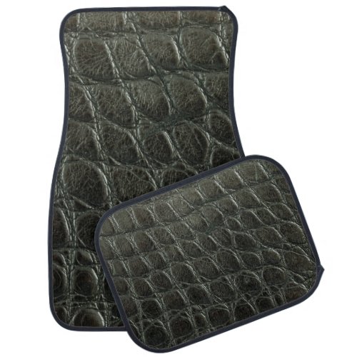 Genuine black alligator leather texture close up  car floor mat