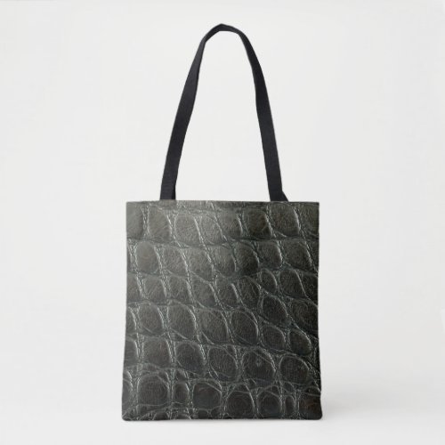 Genuine black alligator leather texture close up  tote bag