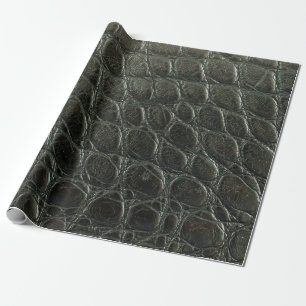 Genuine black alligator leather texture, close up  wrapping paper