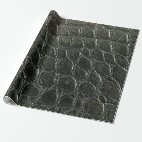 Genuine black alligator leather texture close up  wrapping paper