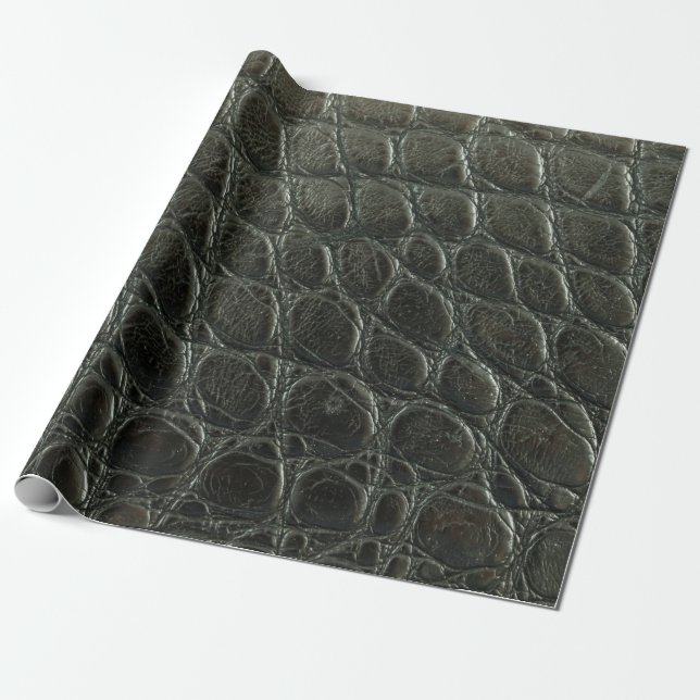 Genuine black alligator leather texture, close up  wrapping paper (Unrolled)
