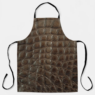 Genuine brown alligator leather, close up to show apron