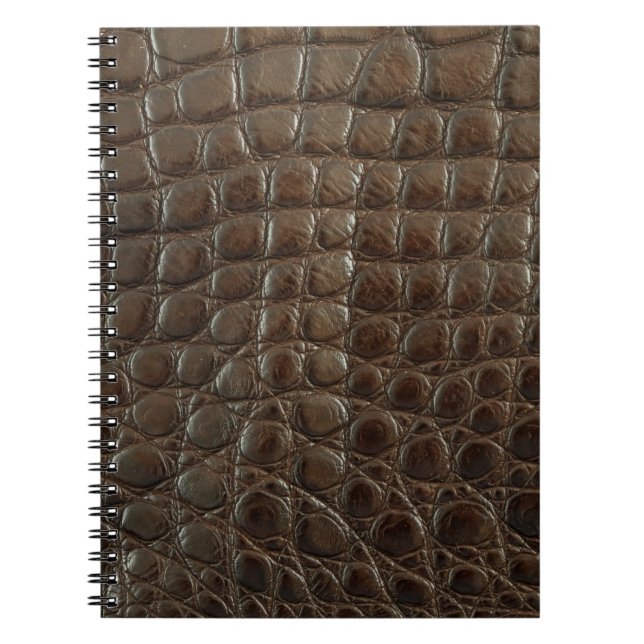 Genuine brown alligator leather, close up to show  notebook (Front)