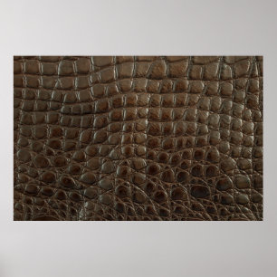 Genuine brown alligator leather, close up to show  poster