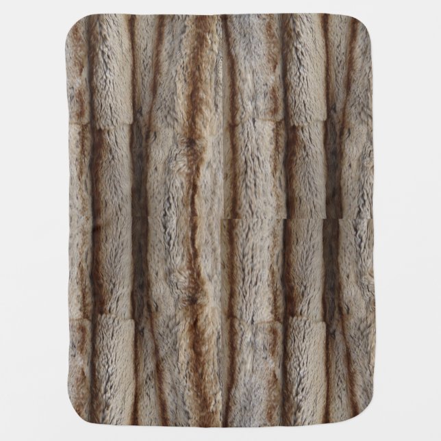 GENUINE CHINCHILLA FUR LOOK   BABY BLANKET (Front)