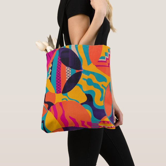 Genuine Colorful Abstract Painting Tote Bag (Close Up)