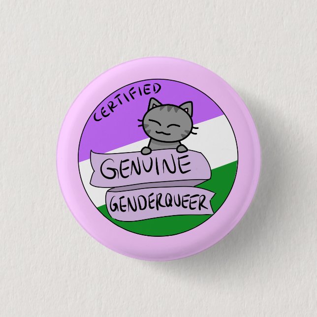 Genuine Genderqueer Pinback Button (Front)