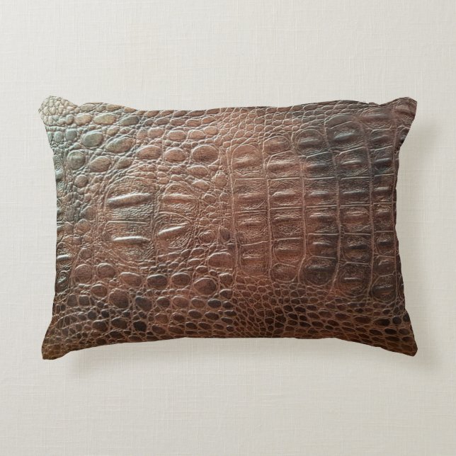 Genuine leather texture backgroundr close-up, embo accent pillow (Front)