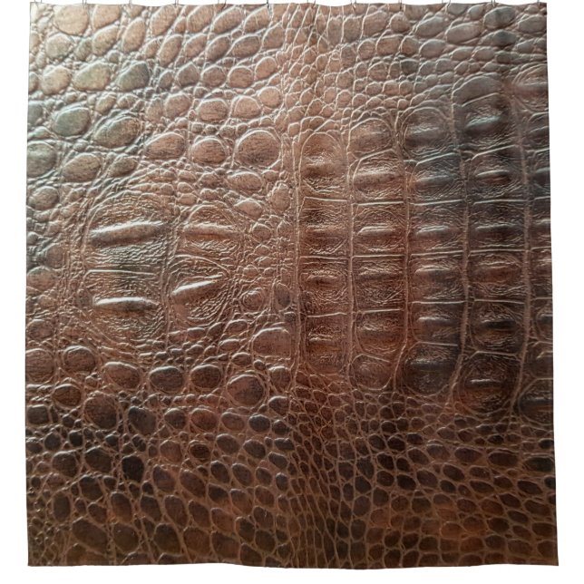 Genuine leather texture backgroundr close-up, embo shower curtain (Front)
