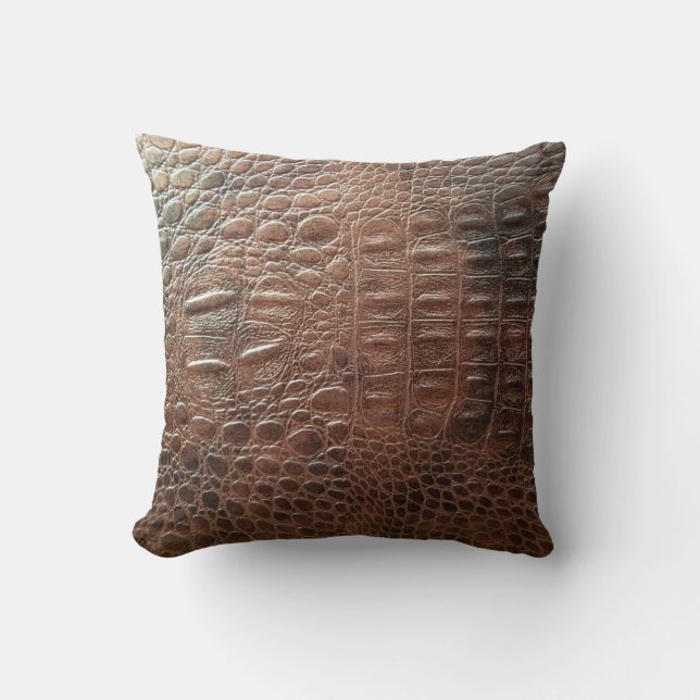 Genuine leather texture backgroundr close-up, embo throw pillow (Front)