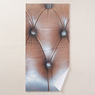 Genuine leather upholstery background,  luxury dec bath towel