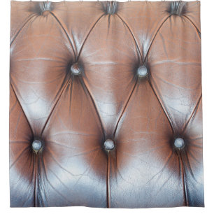 Genuine leather upholstery background, luxury dec shower curtain