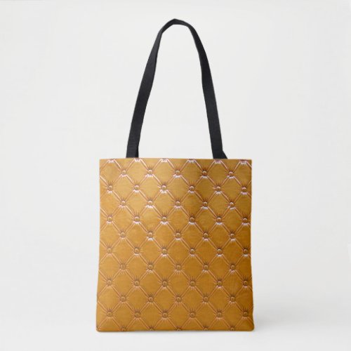 Genuine leather upholstery decorative motif tote bag