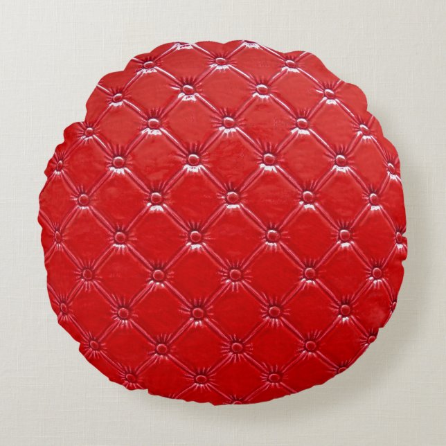 Genuine Leather Upholstery: Versatile Decor Round Pillow (Front)