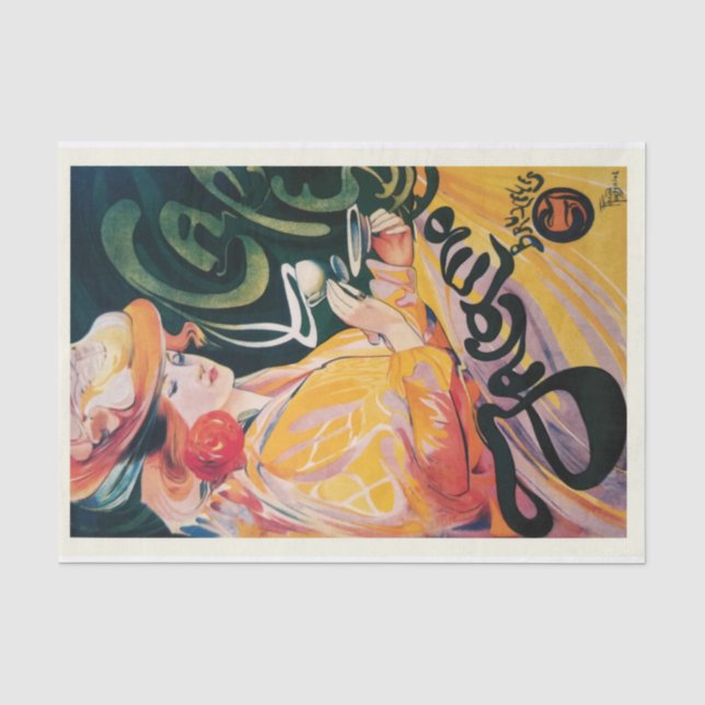Genuine (not AI) Art Nouveau Advertisement Poster Tissue Paper (Front)