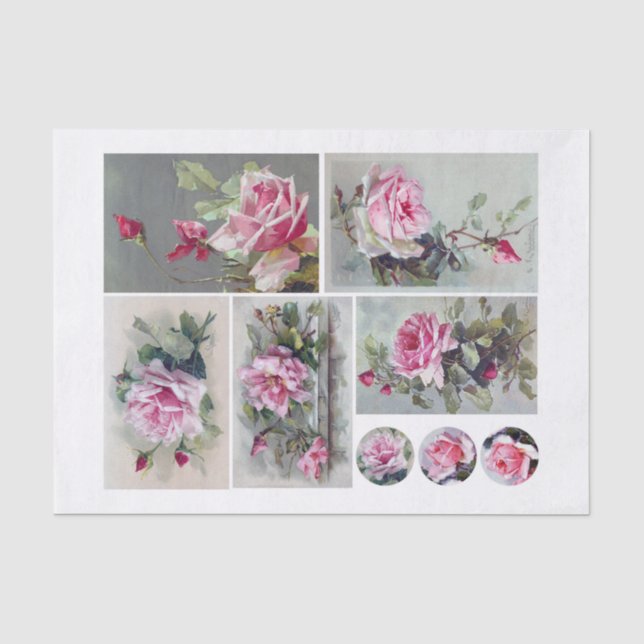 Genuine (not AI) Set of Klien (1820-1929) Roses Tissue Paper (Front)