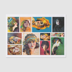 Genuine (Not AI) Vintage 1920 Women Rolf Armstrong Tissue Paper