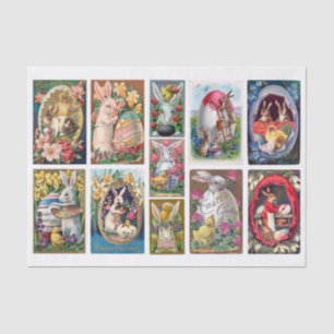 Genuine (not AI) Vintage Easter Bunnies, Rabbits Tissue Paper
