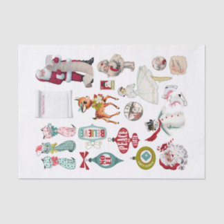 Genuine (not AI) Vintage Retro Christmas Art Tissue Paper