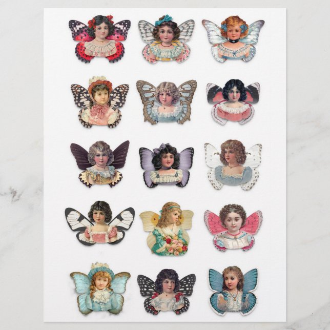 Genuine (not AI) Vintage Victorian-era Fairies (Front)