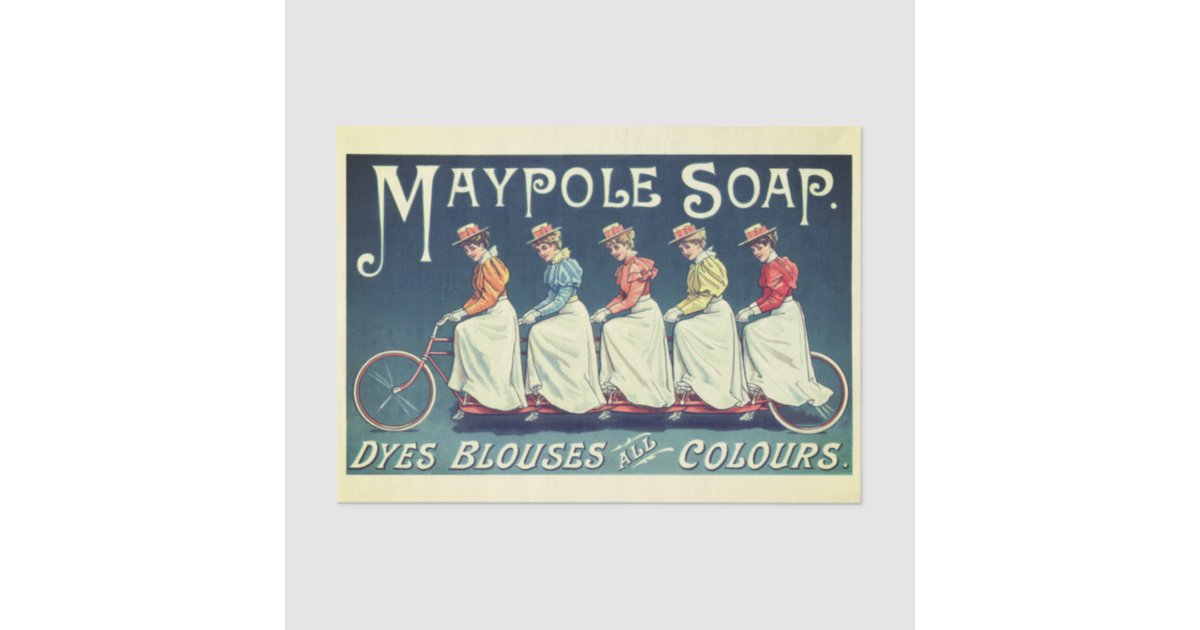 Genuine (not AI) Vintage Victorian Maypole Soap Ad Tissue Paper | Zazzle