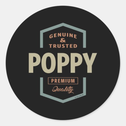 Genuine Poppy Classic Round Sticker