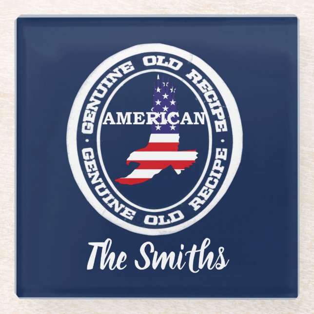 Genuine Recipe American Glass Coaster (Front)