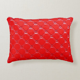 Genuine red leather upholstery. accent pillow