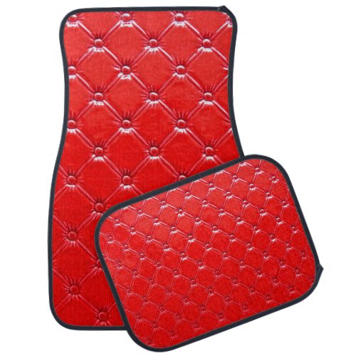 Genuine red leather upholstery car floor mat