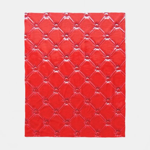 Genuine red leather upholstery fleece blanket