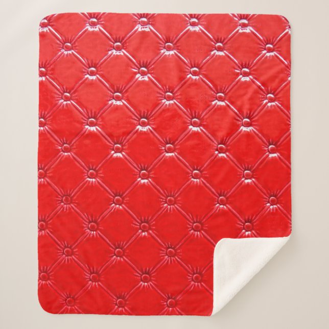Genuine red leather upholstery. sherpa blanket (Front)